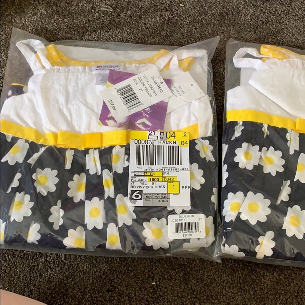 2PK Blue & Yellow Dresses